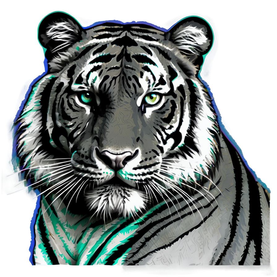 Tiger Face In Pop Art Png Vwv33 PNG image