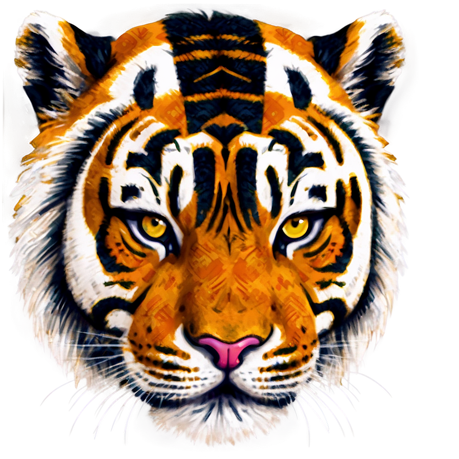 Tiger Face In Tribal Style Png 06252024 PNG image