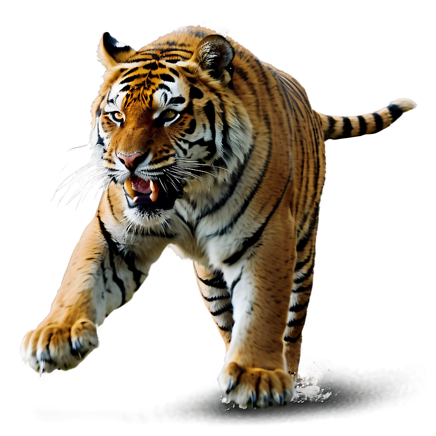 Tiger In Attack Mode Png 06252024 PNG image