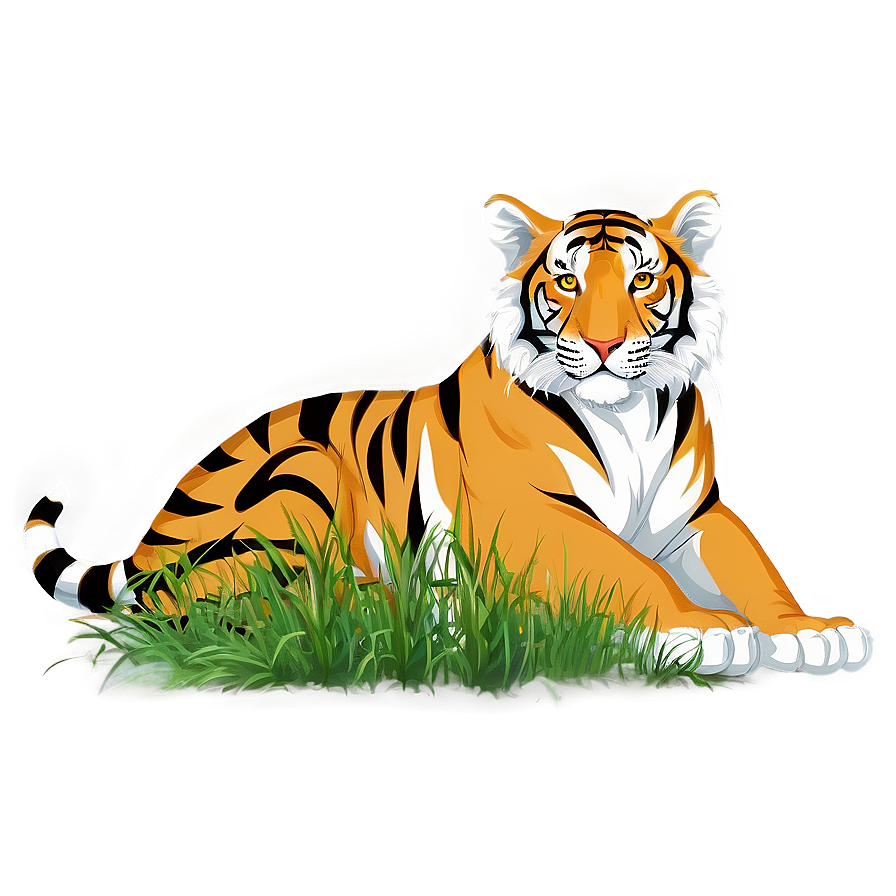 Tiger In Grass Png 31 PNG image