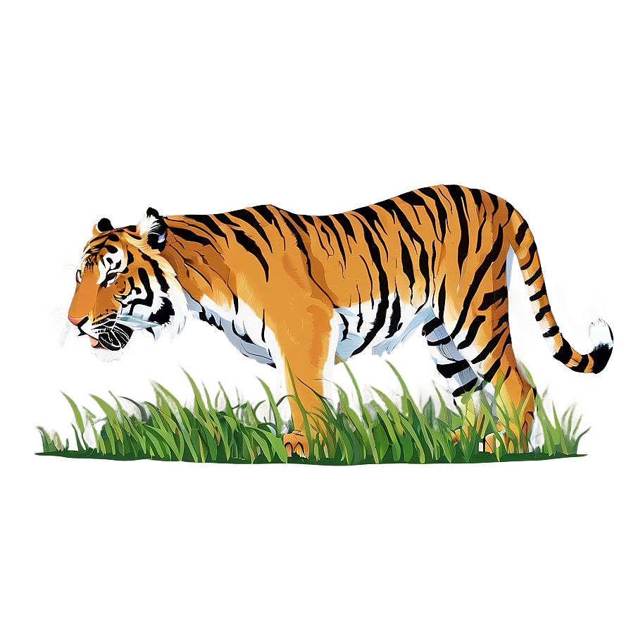 Tiger In Grass Png Ivi50 PNG image