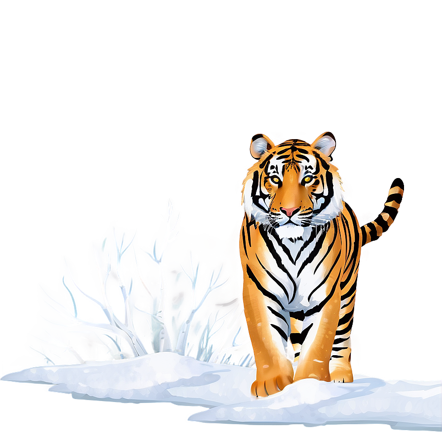 Tiger In Snow Png 05032024 PNG image