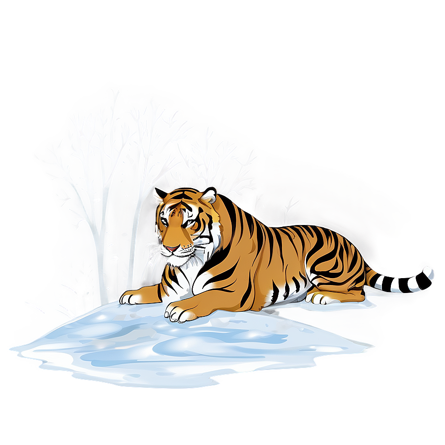 Tiger In Snow Png 60 PNG image