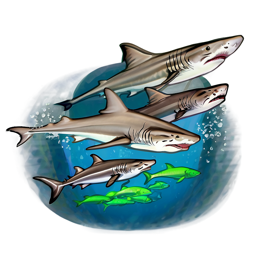 Tiger Shark Family Png 12 PNG image