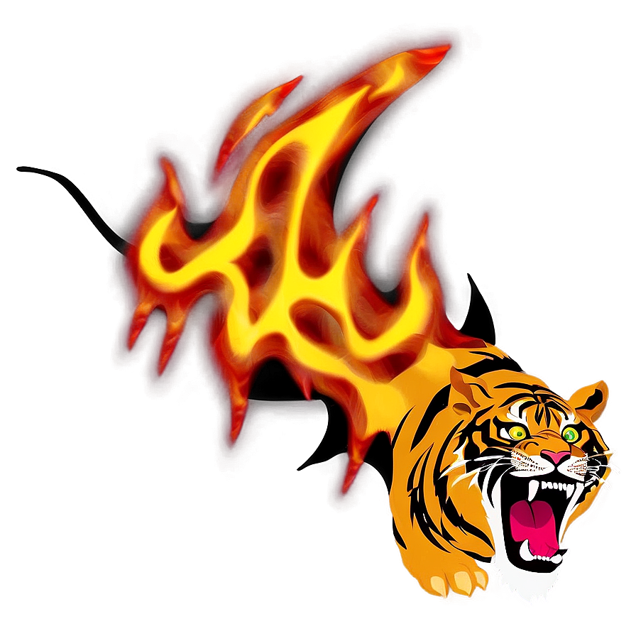 Tiger With Flaming Eyes Png 06252024 PNG image