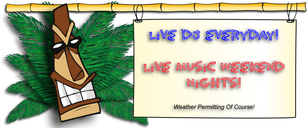 Tiki Bar Live Music Announcement PNG image