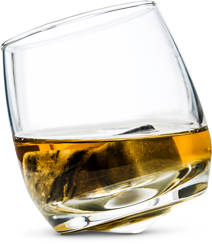 Tilted Whiskey Glass PNG image