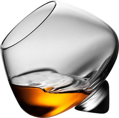 Tilted Whiskey Glass PNG image