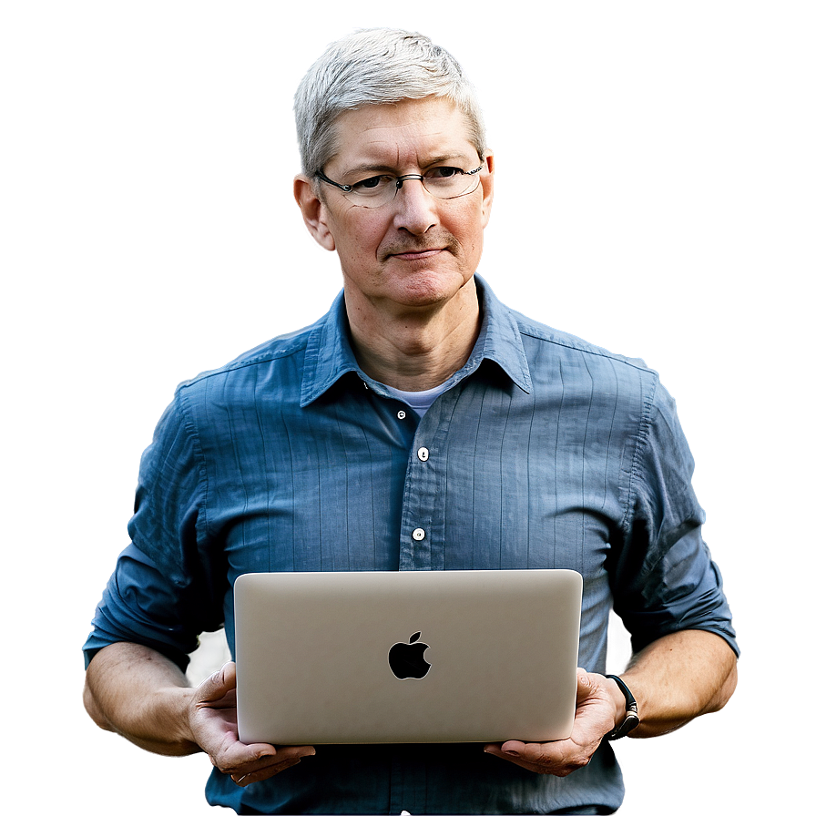 Tim Cook With Macbook Png Mpr PNG image