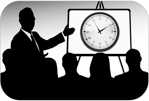 Time Management Presentation Silhouette PNG image