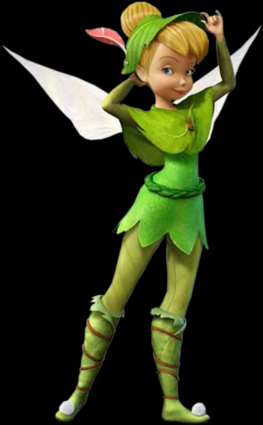 Tinkerbell Posing Fairy Cartoon PNG image