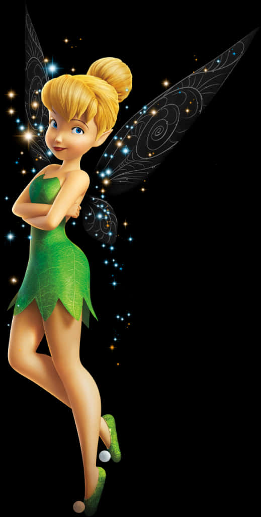 Tinkerbell Sparkling Fairy Illustration PNG image
