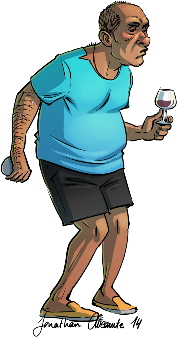 Tipsy Man Holding Wine Glass PNG image