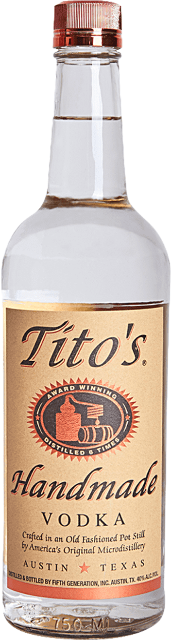 Titos Handmade Vodka Bottle PNG image