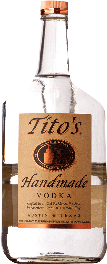 Titos Handmade Vodka Bottle PNG image