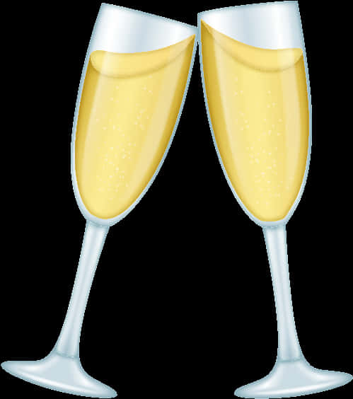 Toasting Champagne Flutes PNG image