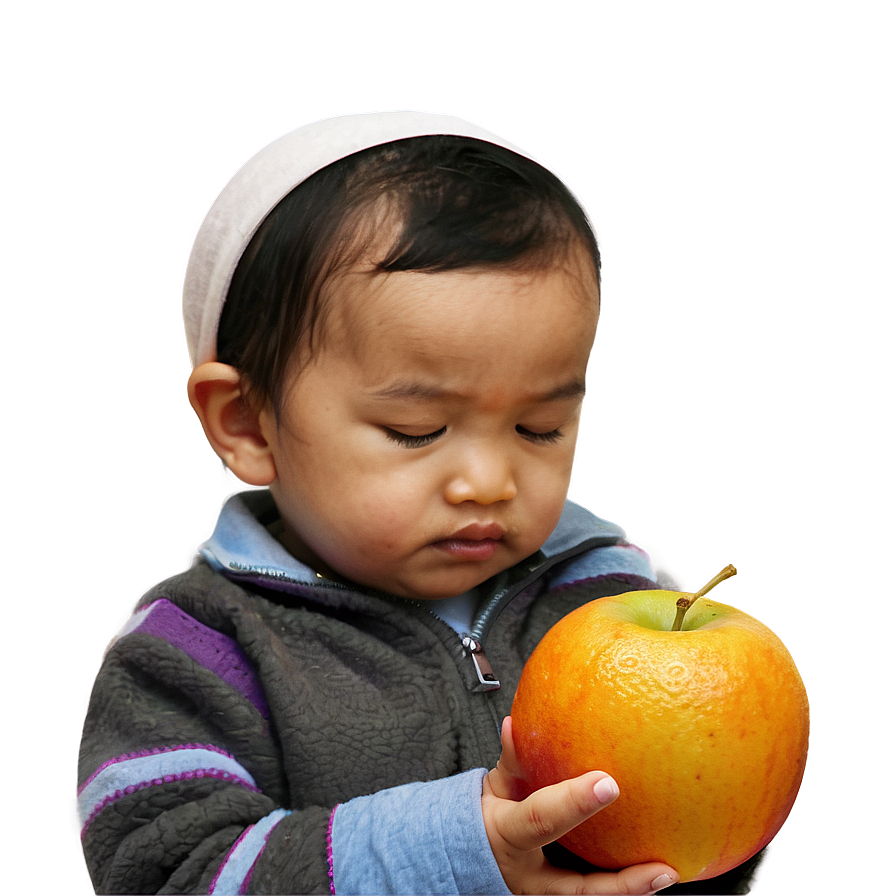 Toddler With Fruit Png Ouf PNG image