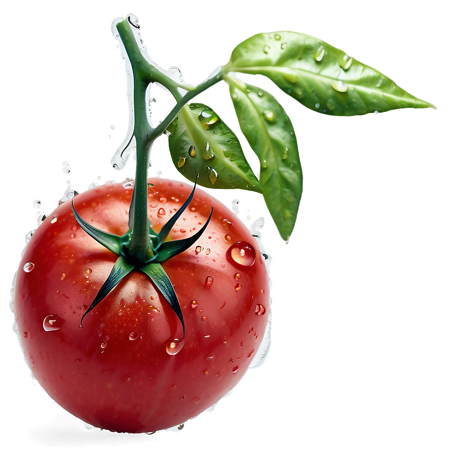 Tomato With Water Drops Png Skv19 PNG image