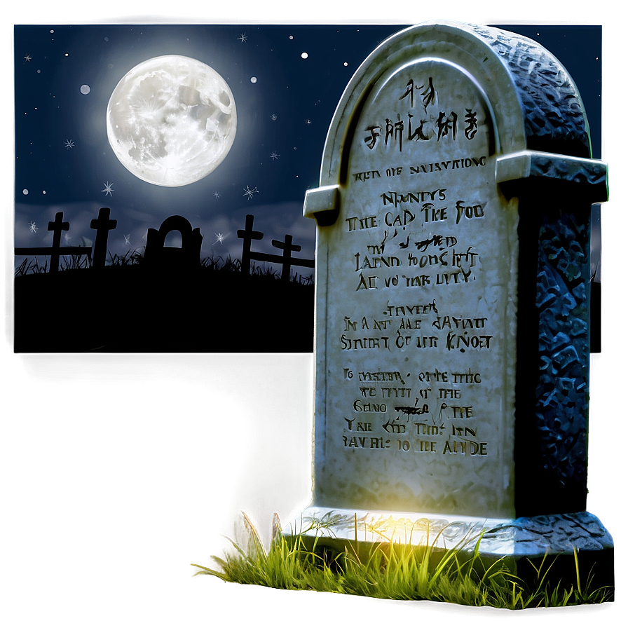 Tombstone At Night Png 05252024 PNG image