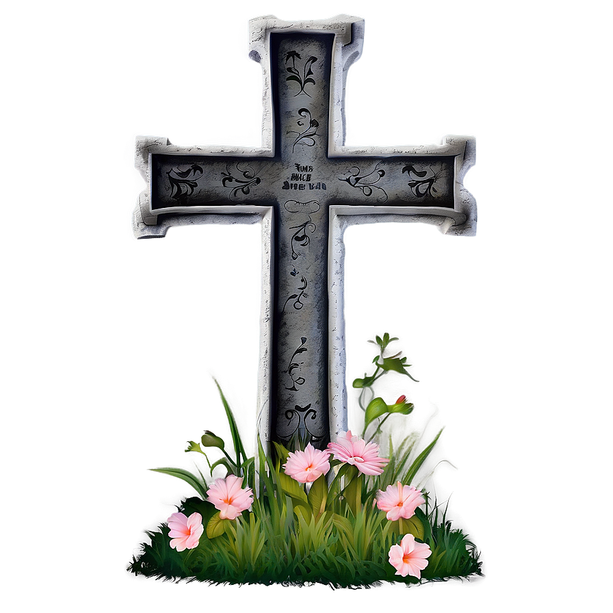 Tombstone With Cross Png 05252024 PNG image