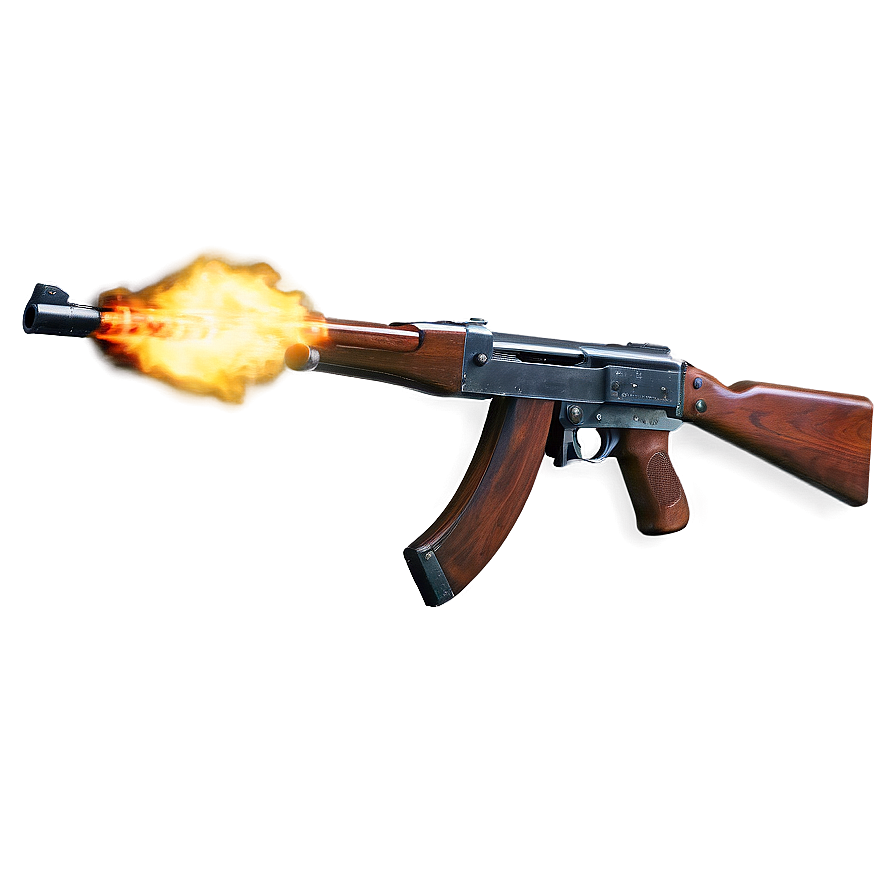 Tommy Gun With Muzzle Flash Png Ujv10 PNG image