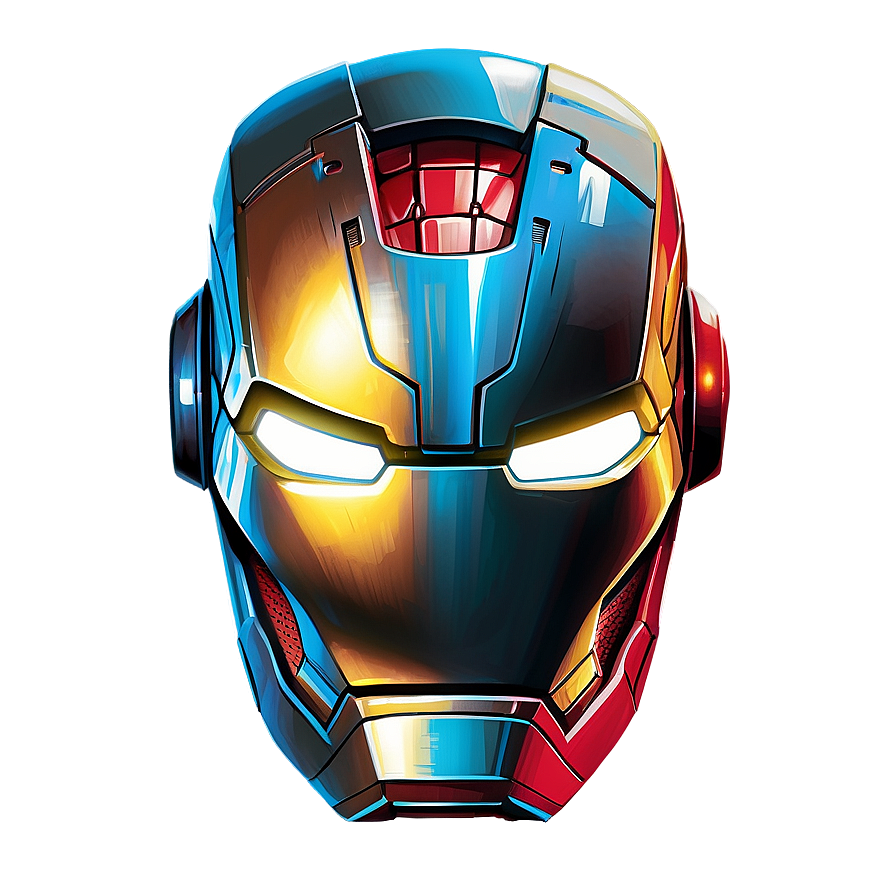 Tony Stark's Iron Man Helmet Drawing Png 7 PNG image