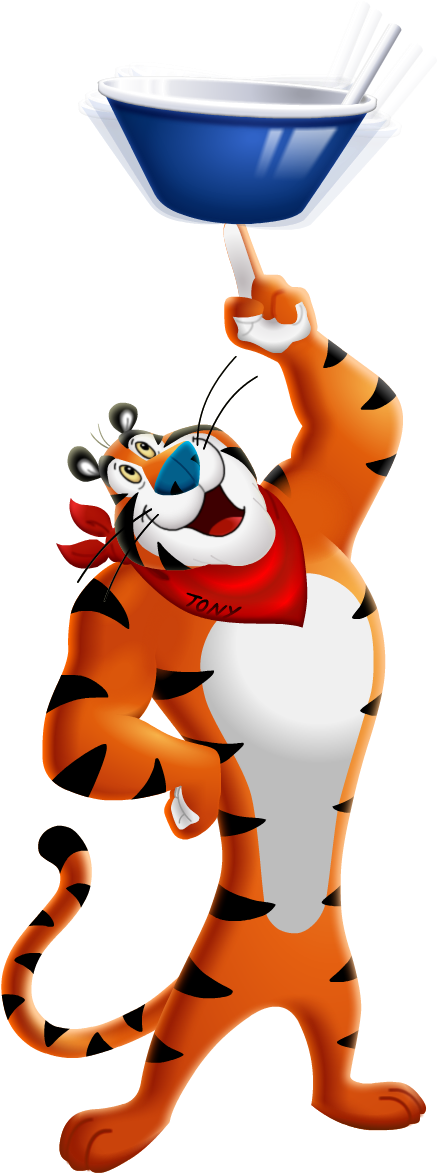 Tony The Tiger Balancing Bowl PNG image