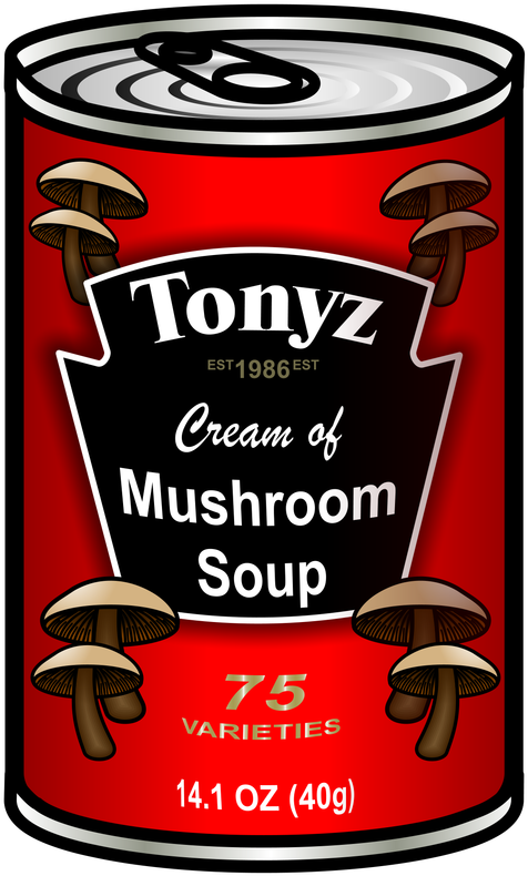 Tonyz Creamof Mushroom Soup Can PNG image