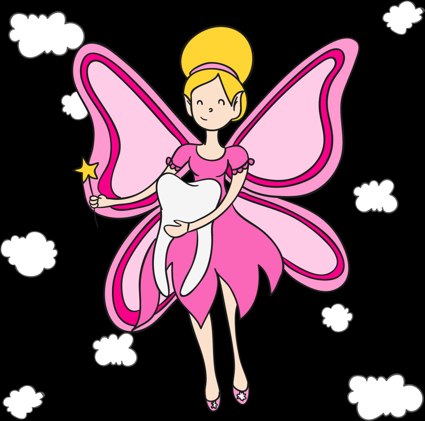 Tooth Fairy Holding Giant Tooth PNG image