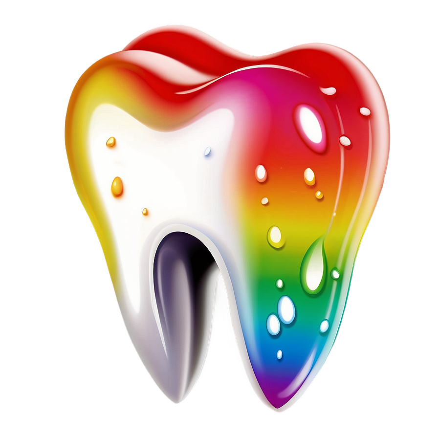 Tooth With Rainbow Clipart Png 77 PNG image