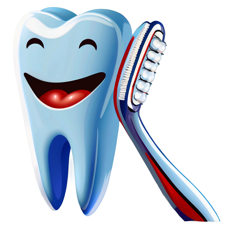 Tooth With Toothbrush Clipart Png 06272024 PNG image