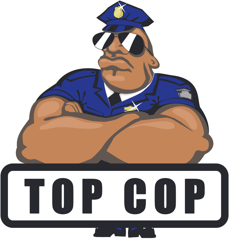 Top Cop Cartoon Character PNG image