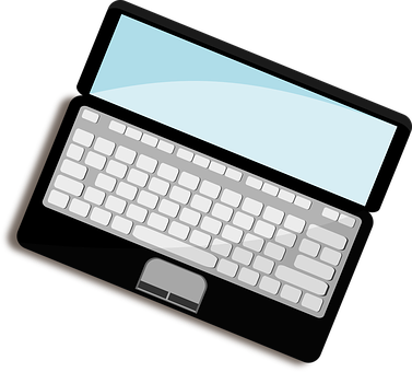 Top Down Viewof Open Laptop PNG image