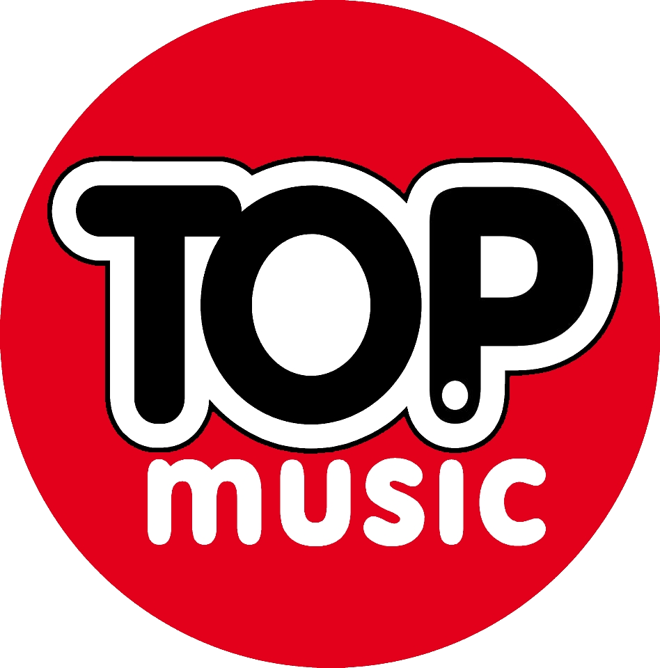 Top Music Logo Red Background PNG image