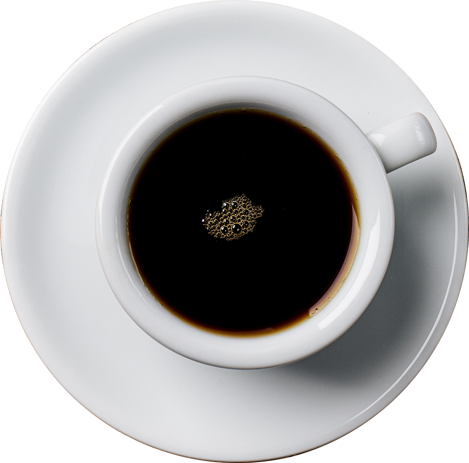 Top View Black Coffee White Cup PNG image