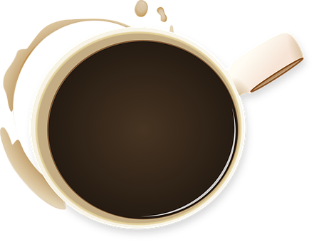 Top View Coffee Cup Art PNG image
