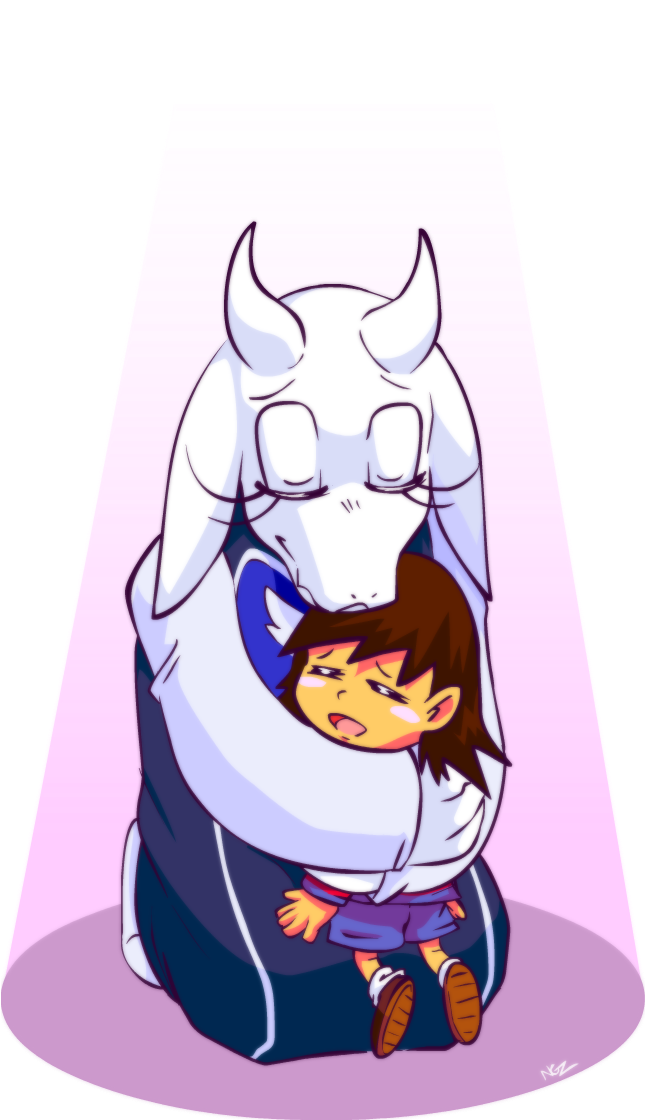 Toriel Comforting Child Undertale Art PNG image