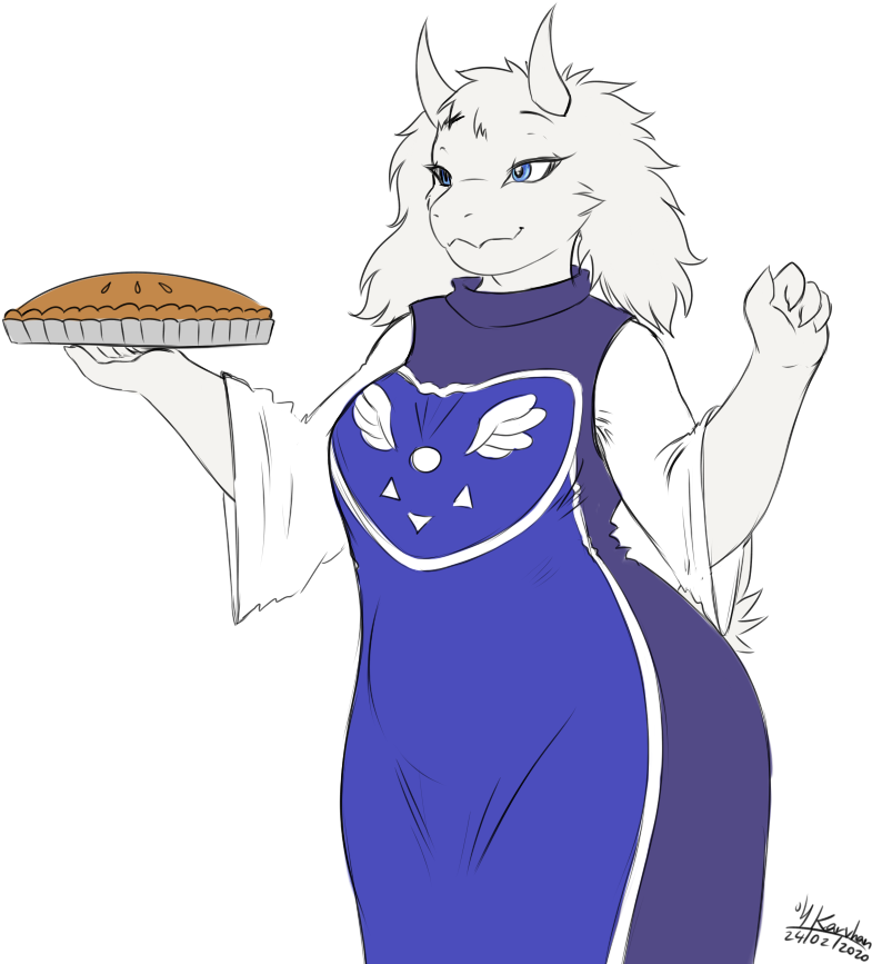 Toriel_ Holding_ Pie_ Animated_ Character PNG image