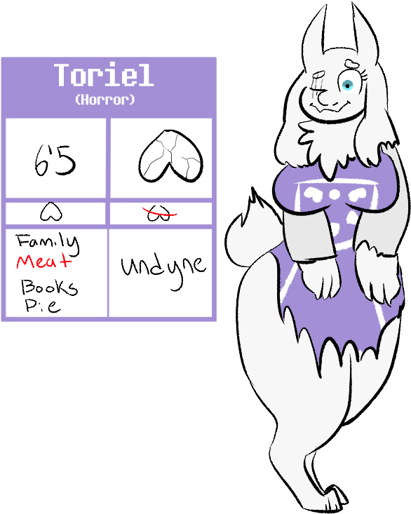 Toriel Horror Character Design PNG image