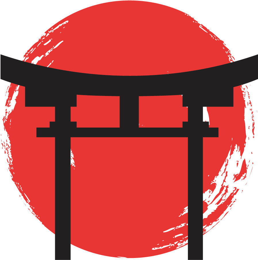 Torii Gate Red Sun Backdrop PNG image