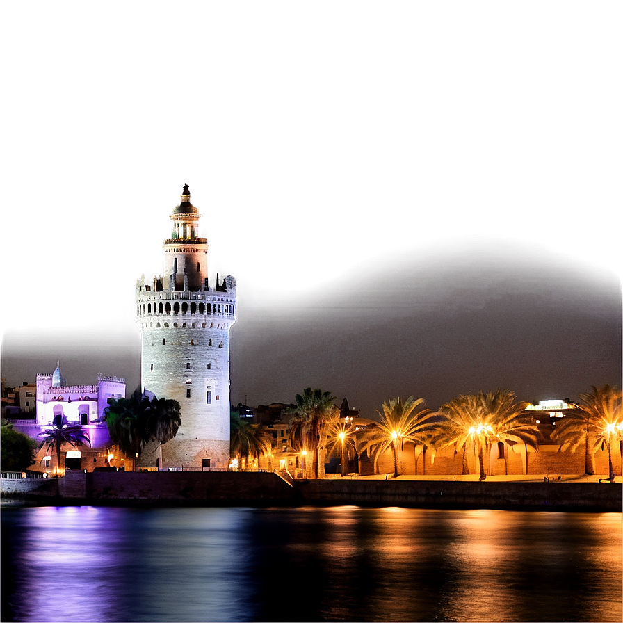 Torre Del Oro Sevilla Night View Png 06252024 PNG image