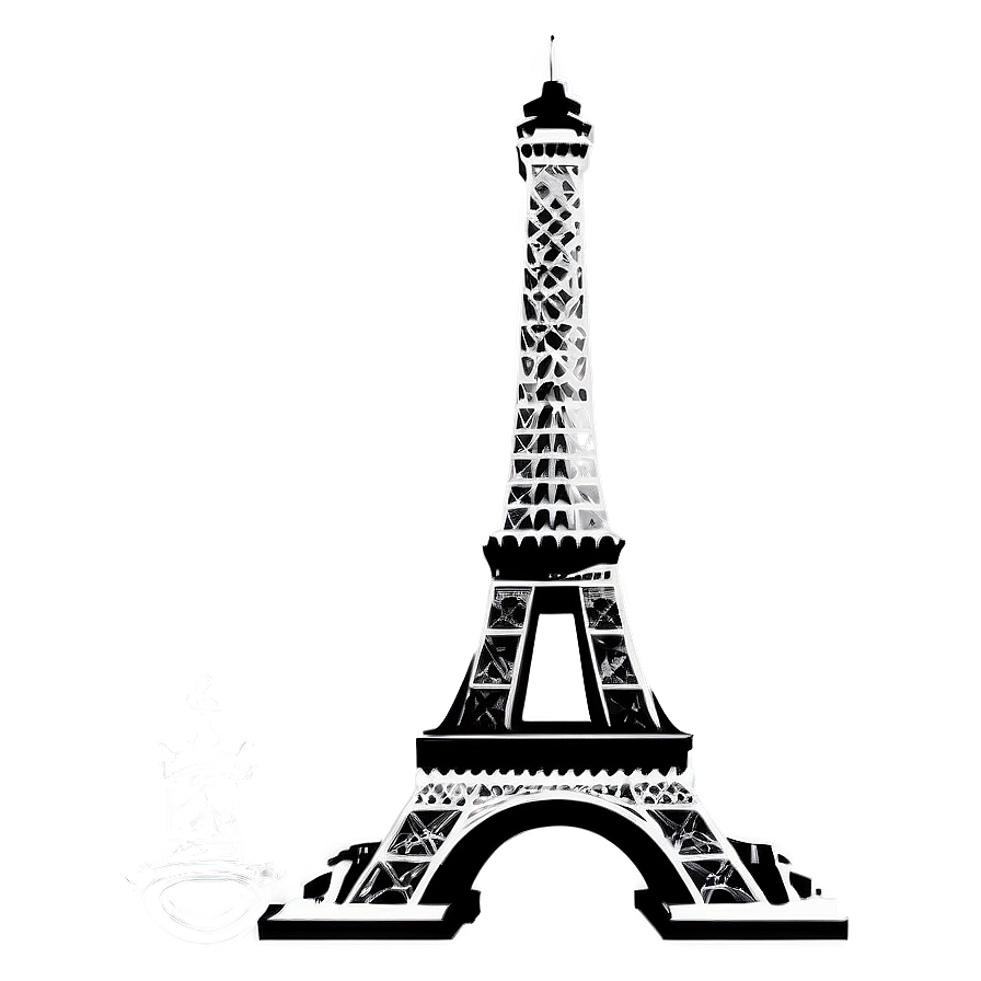 Torre Eiffel Black And White Png 06262024 PNG image