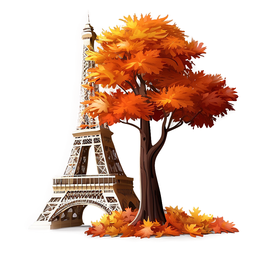 Torre Eiffel In Autumn Colors Png Imu PNG image