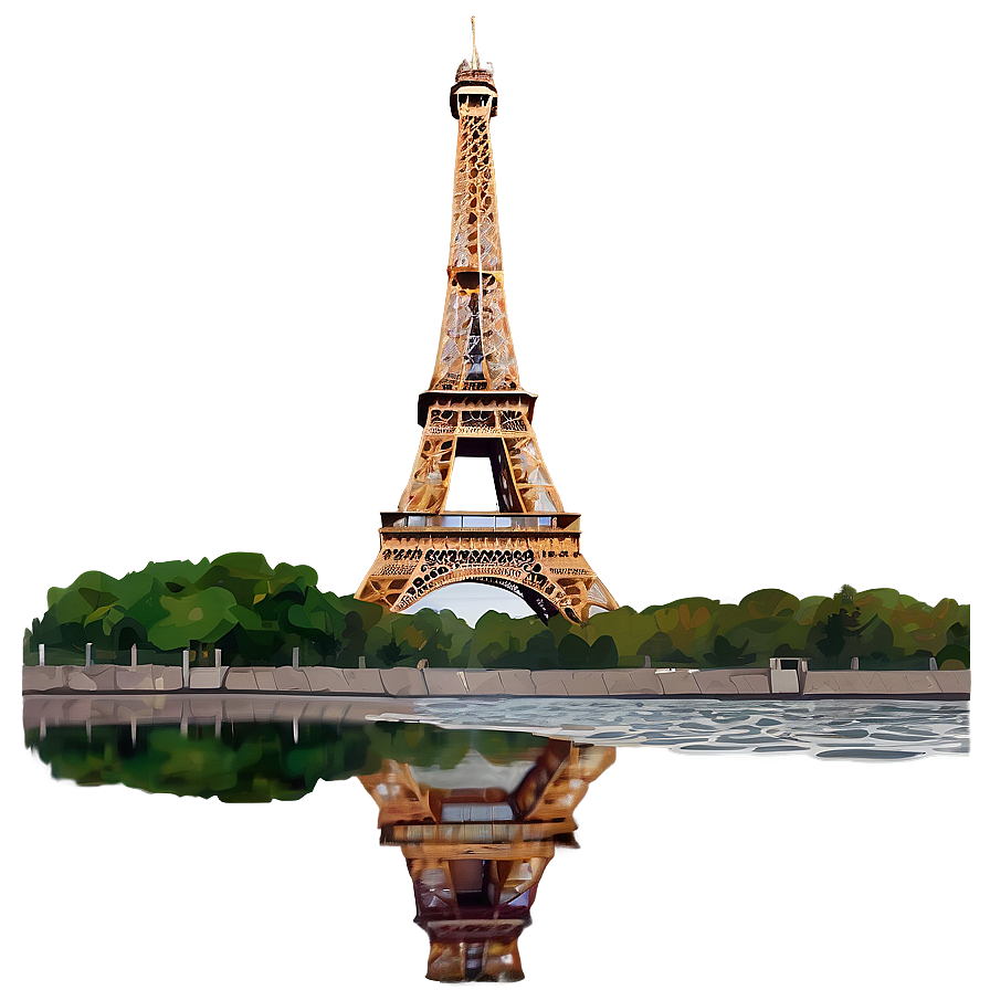 Torre Eiffel Reflection In Water Png Gif68 PNG image