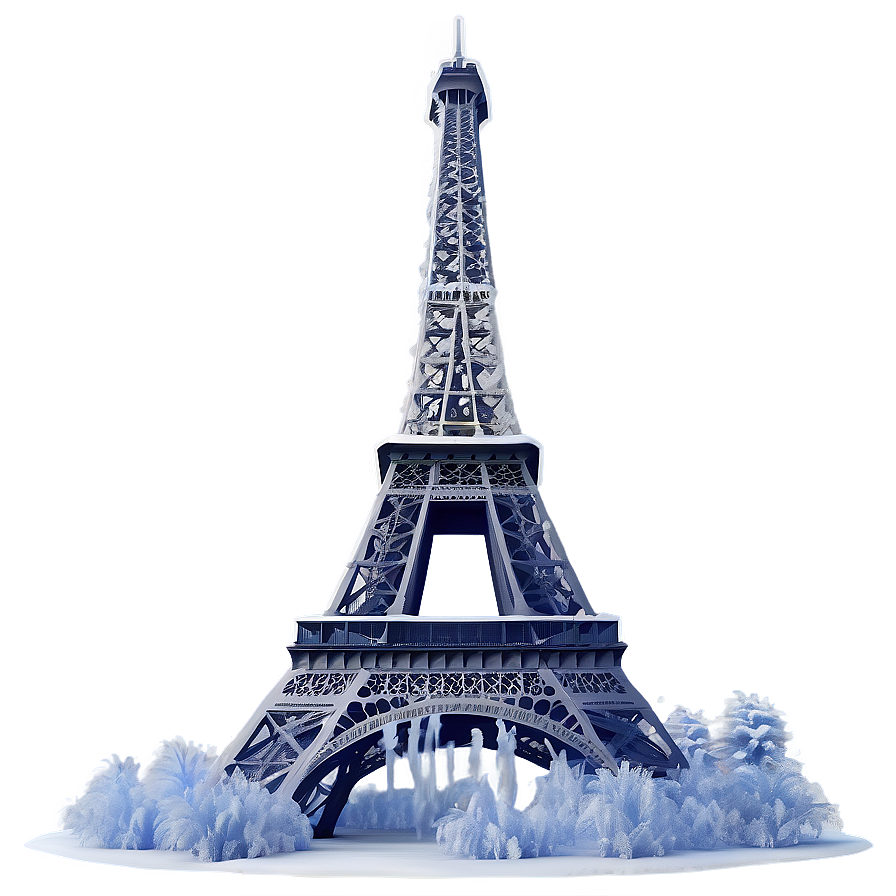 Torre Eiffel Winter Snowfall Png Pbp34 PNG image