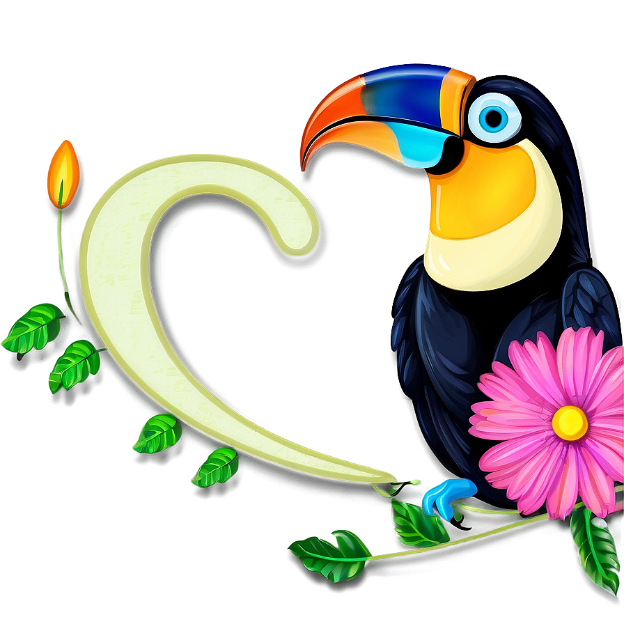 Toucan With Flowers Png 13 PNG image