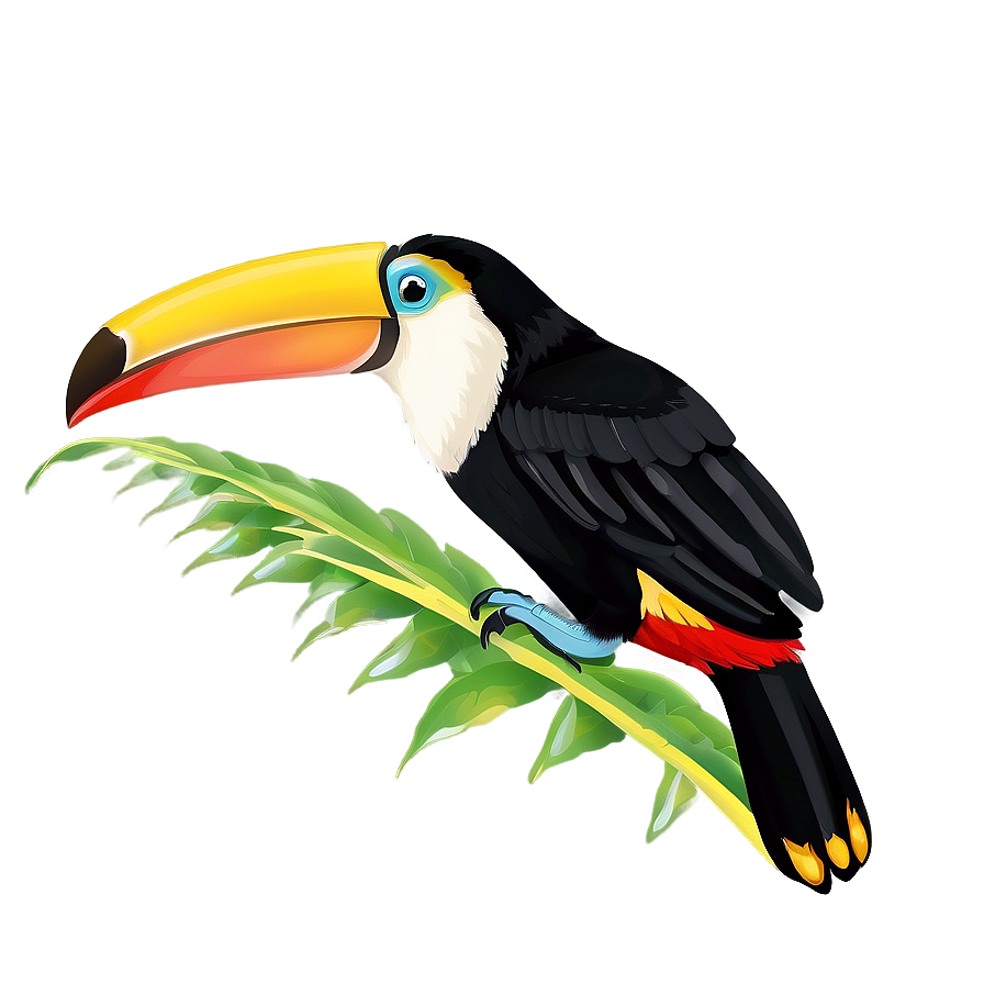 Toucan With Tropical Leaves Png Mqi PNG image