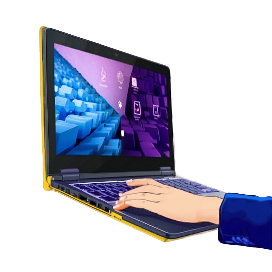 Touchscreen Laptop Diagram Png 05032024 PNG image