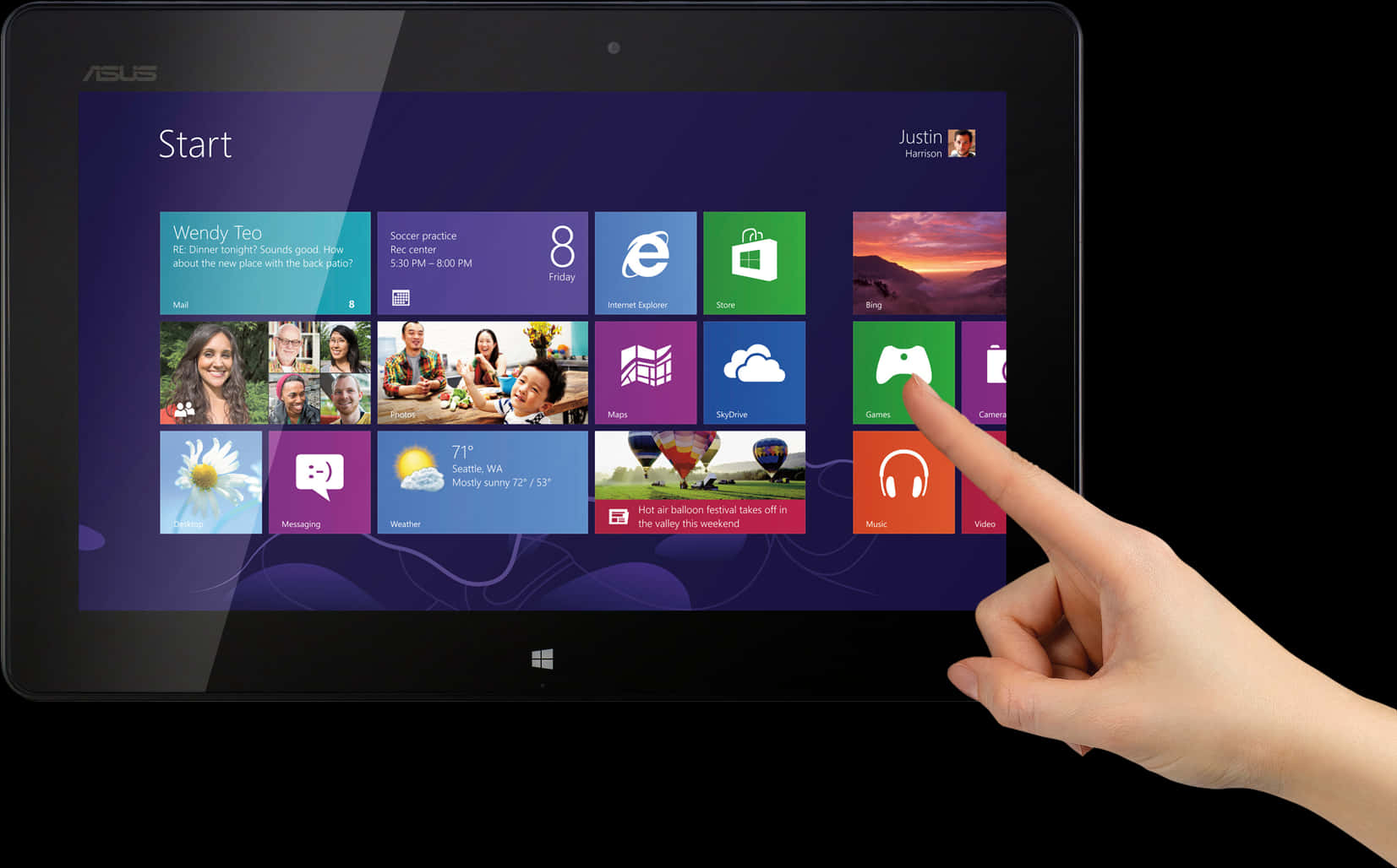 Touchscreen Tablet Interaction PNG image