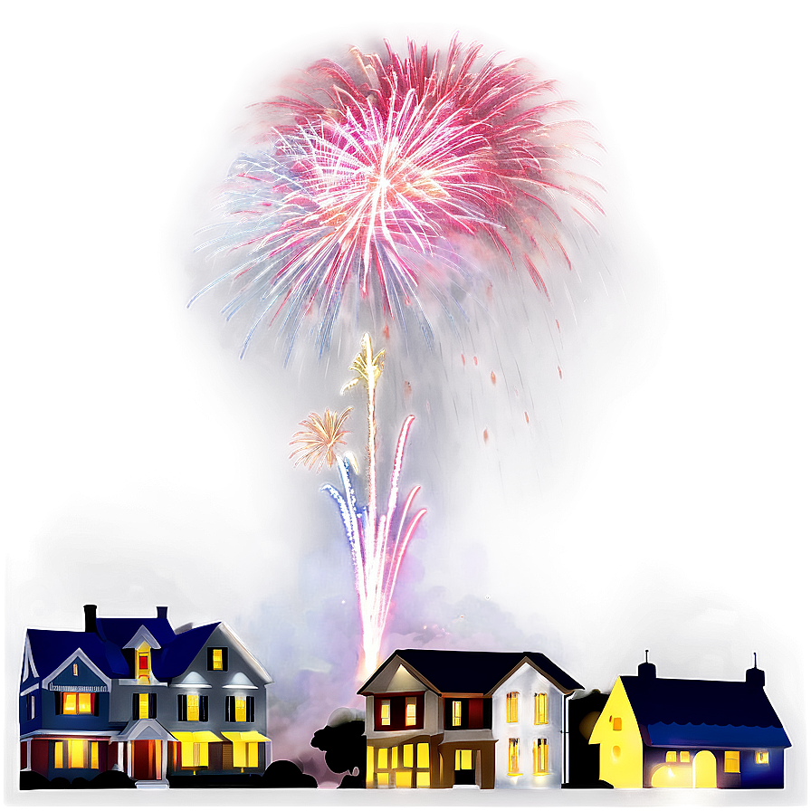 Town Fireworks Display Png Vxy3 PNG image